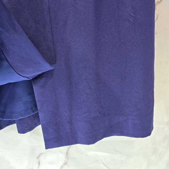 MM Lafleur Dress Womens 2 Blue V Neck Quarter Sleeve Knee Length Sheath Office - Picture 10 of 13